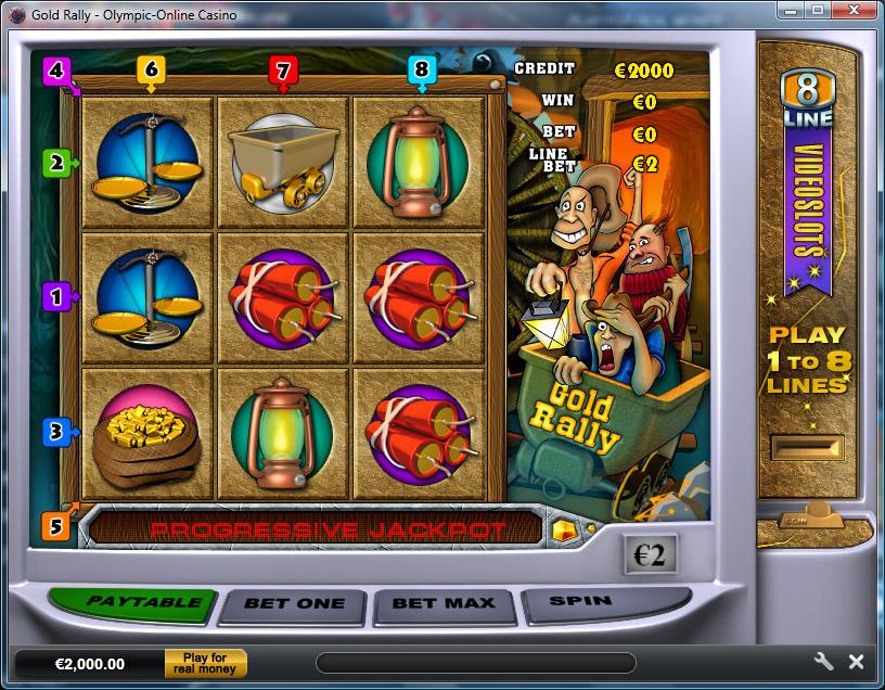 Olympic Casino jackpot Gold Rally mänguautomaadil