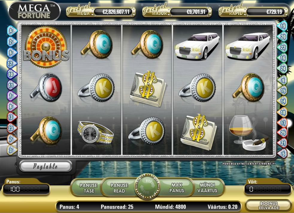 Paf kasiino Mega Fortune mänguautomaadi jackpot