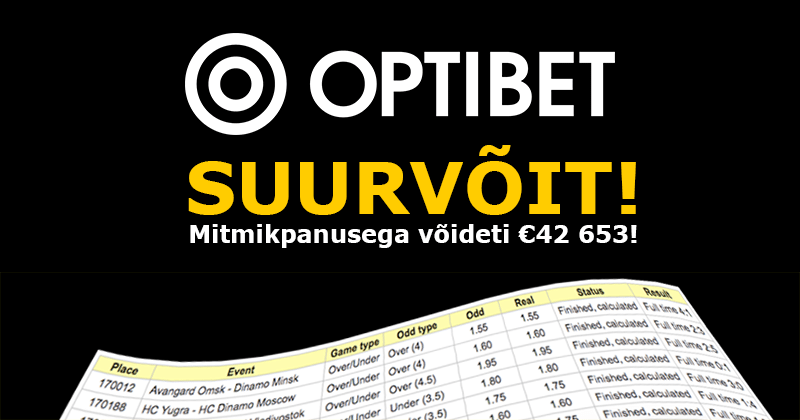 Optibet'is võideti mitmikpanusega suurvõit summas 42 653 eurot