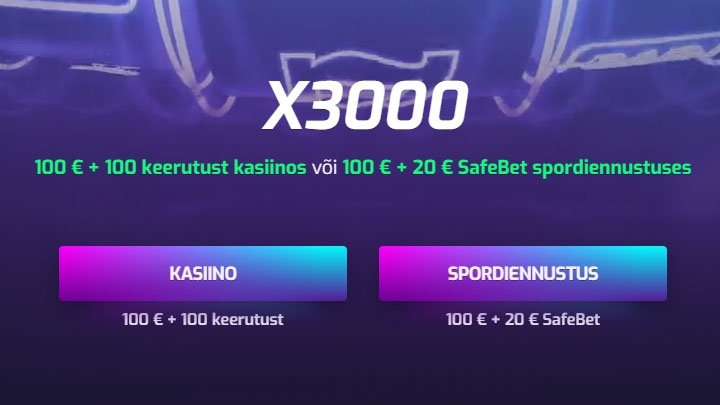No Account Bet on nüüd X3000 kasiino ja sport