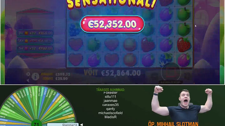 Final FM otse-eetris võideti slotimängus suurvõit summas üle €52 000